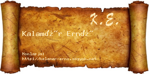 Kalamár Ernő névjegykártya